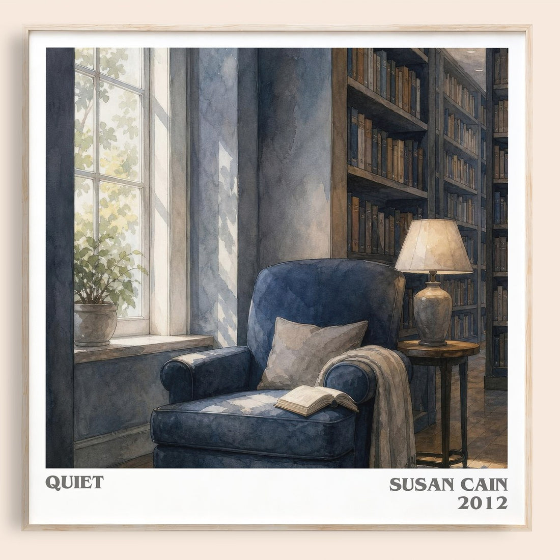 Quiet literary book poster by Susan Cain – framed literary art print