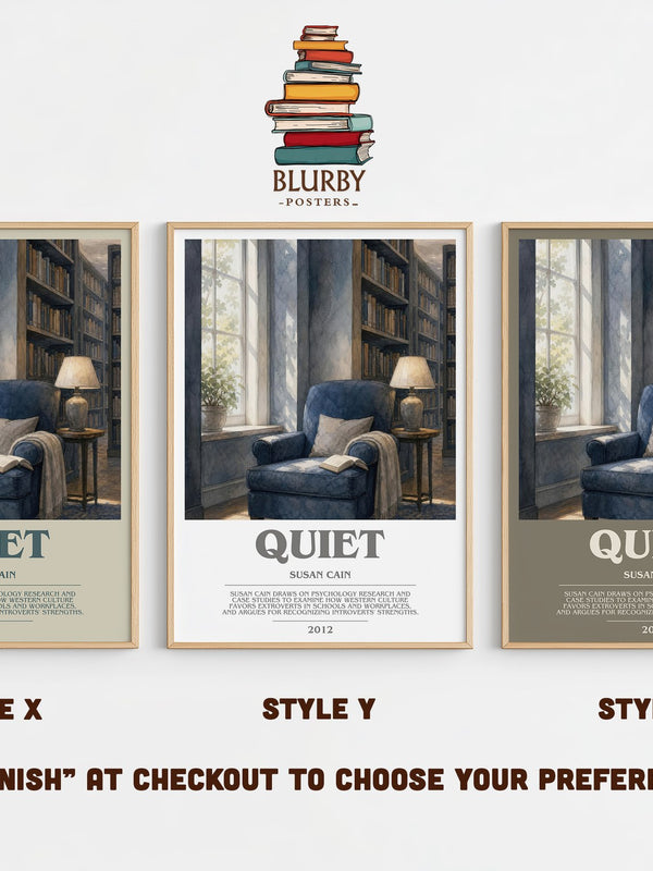 Quiet bookish print in frame leaning in hallway – non fiction wall art