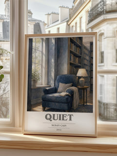 Quiet book cover poster colour and style options – Susan Cain book art
