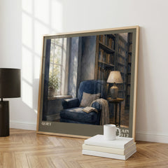 Quiet literary print framed by window – literary home decor