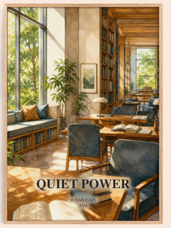 Quiet power watercolour book poster by Susan Cain – framed literary art print