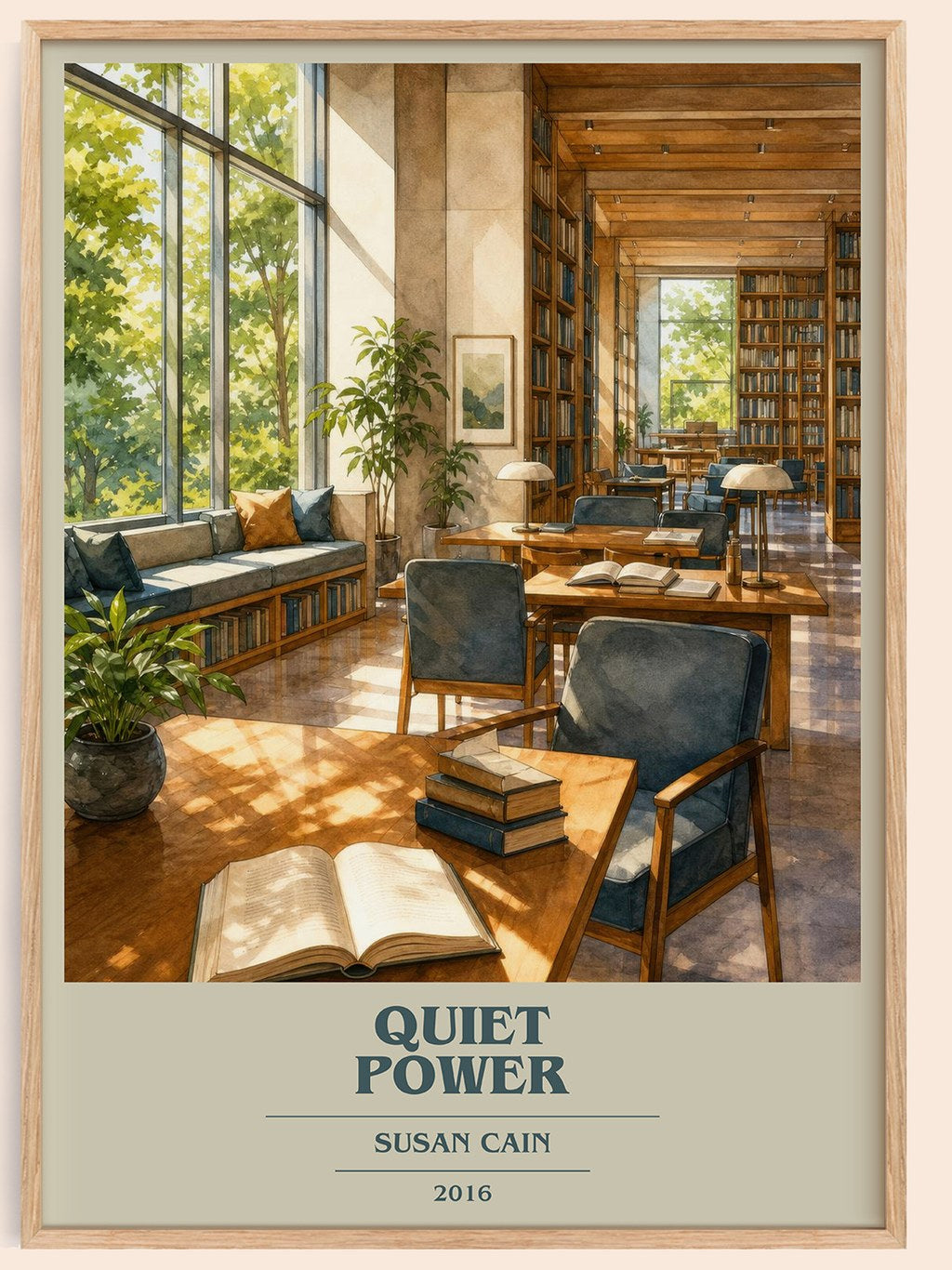 Quiet power book cover book poster by Susan Cain – framed literary art print