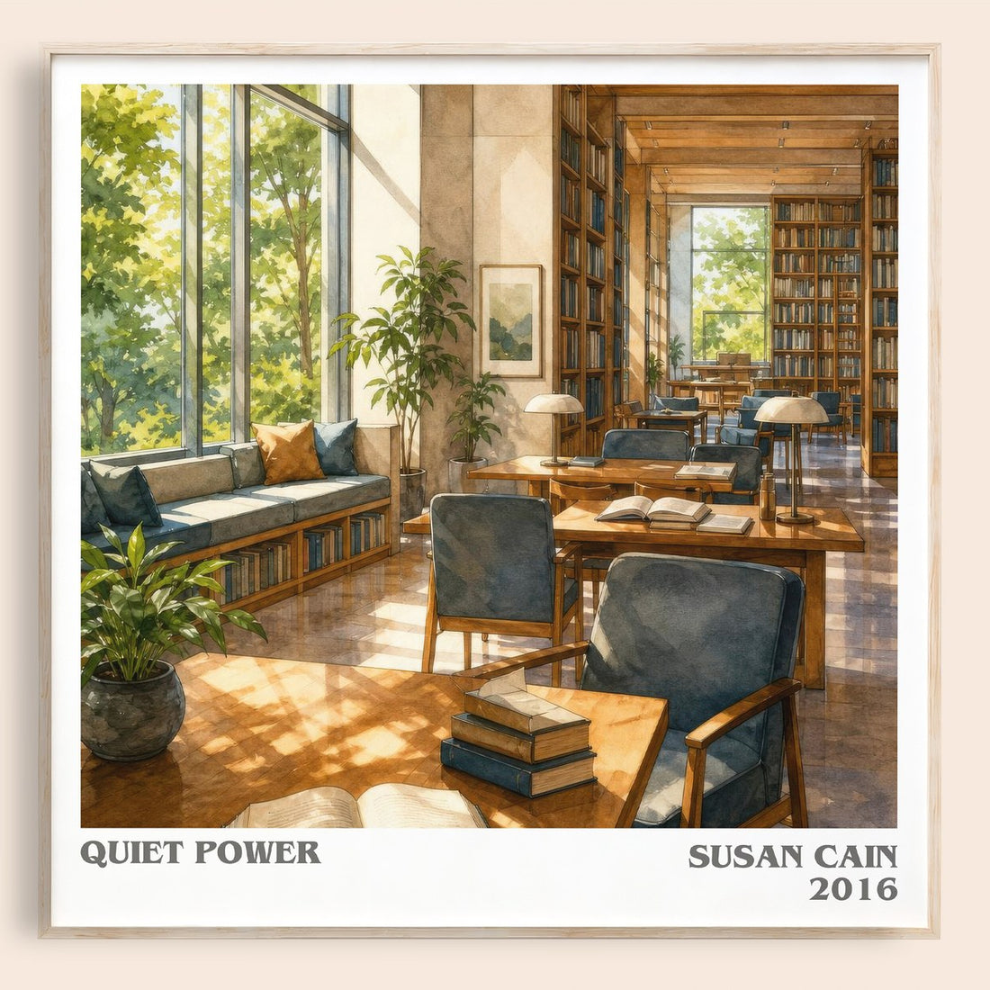 Quiet power literary book poster by Susan Cain – framed literary art print