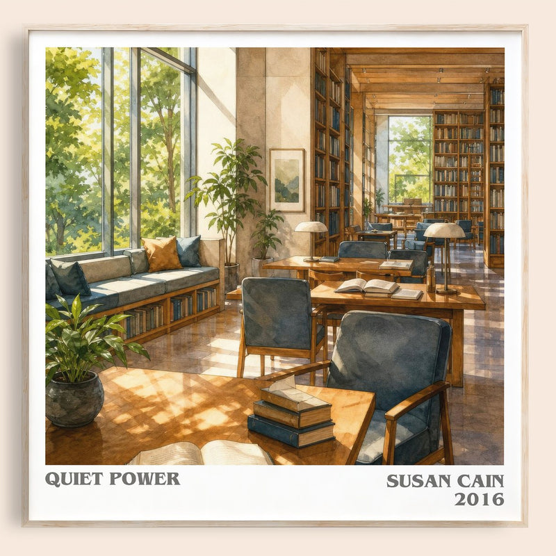 Quiet power literary book poster by Susan Cain – framed literary art print