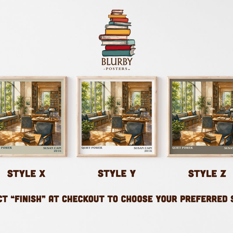 Quiet power literary print in frame leaning in hallway – non fiction wall art