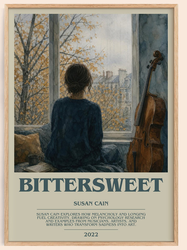 Bittersweet bookish book poster by Susan Cain – framed literary art print