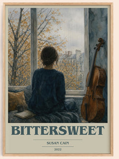 Bittersweet book cover book poster by Susan Cain – framed literary art print