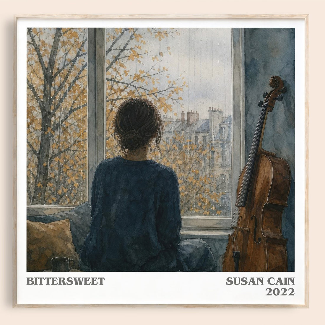 Bittersweet literary book poster by Susan Cain – framed literary art print