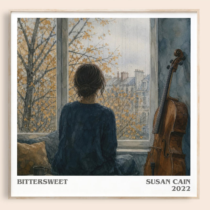 Bittersweet literary book poster by Susan Cain – framed literary art print