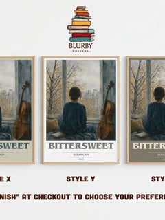 Bittersweet book cover print in frame leaning in hallway – non fiction wall art