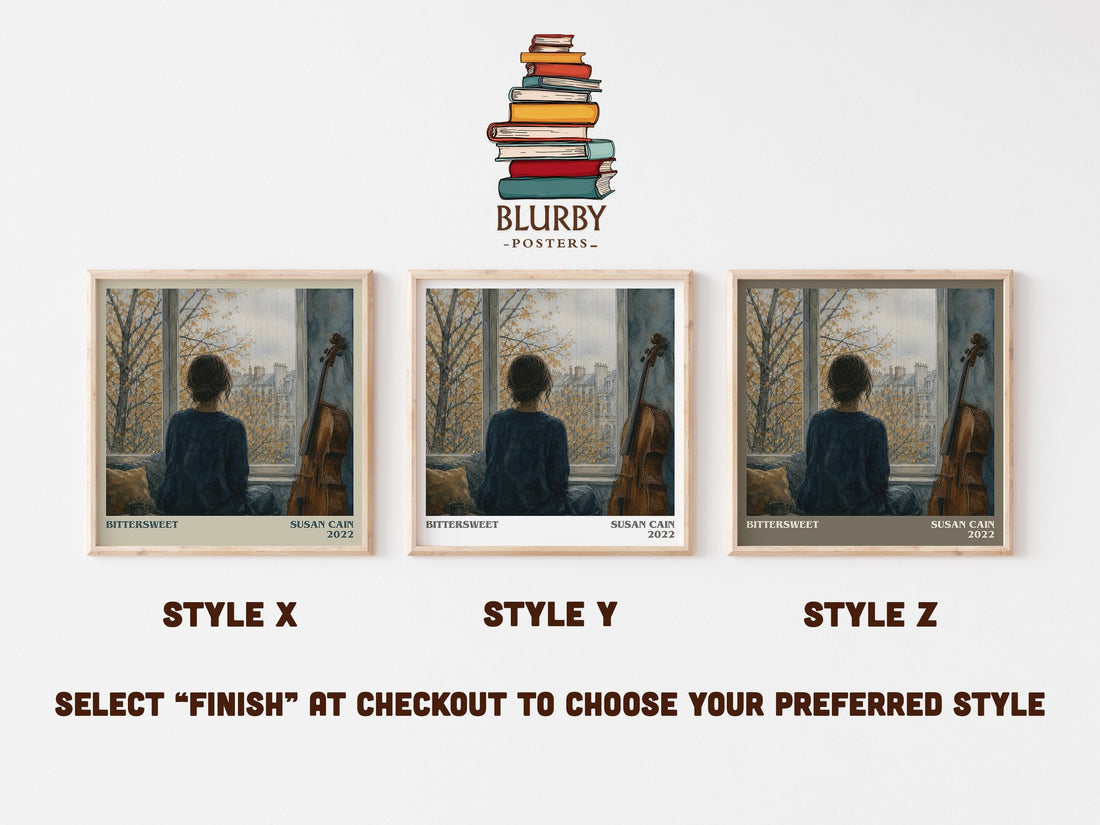 Bittersweet literary print in frame leaning in hallway – non fiction wall art (mockup)