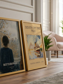 Bittersweet watercolour print framed by window – literary home decor