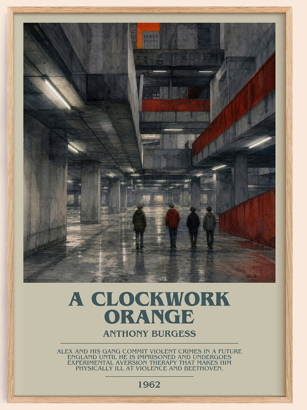 A Clockwork Orange bookish book poster by Anthony Burgess – framed literary art print