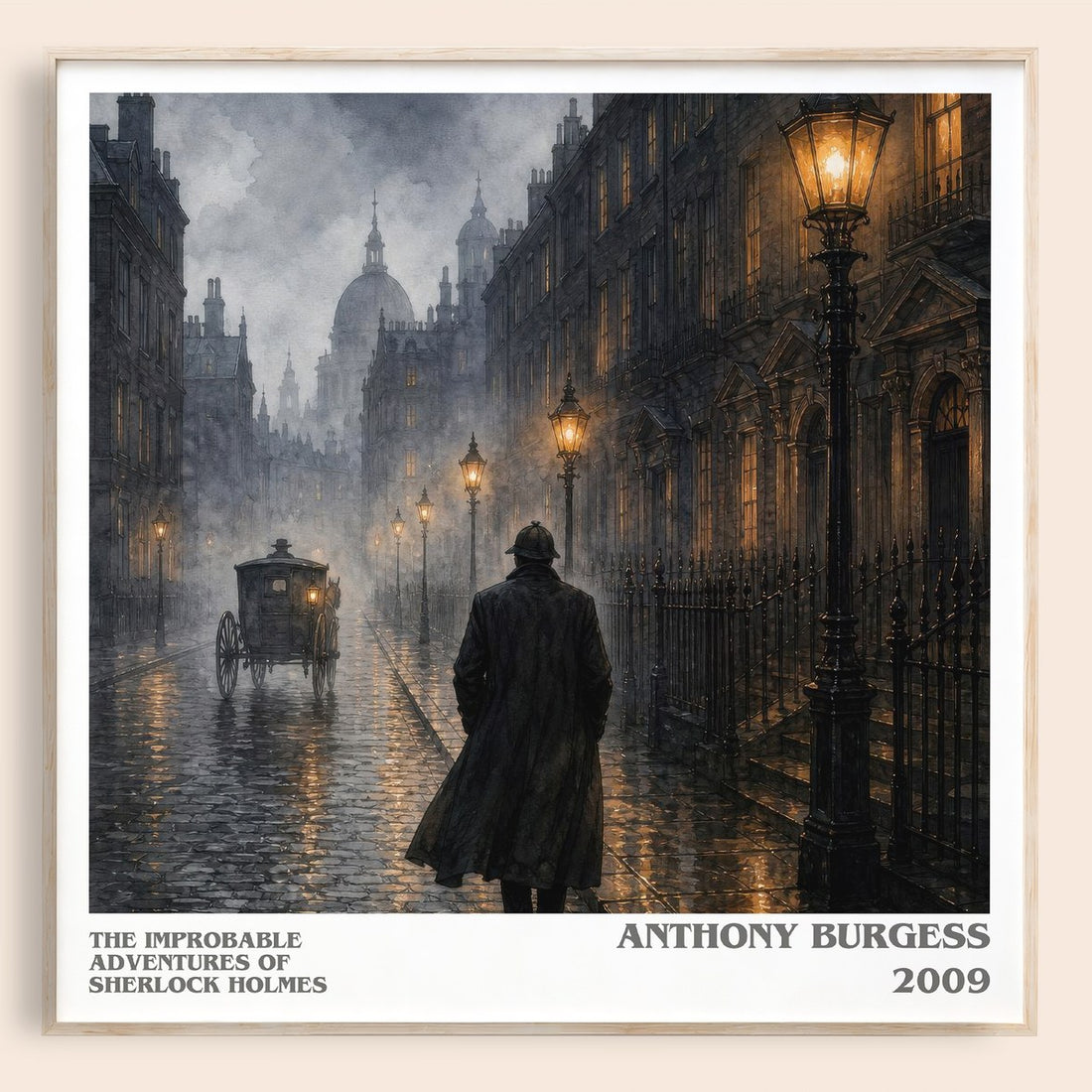 The Improbable Adventures of Sherlock Holmes literary book poster by Anthony Burgess – framed literary art print