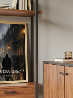 The Improbable Adventures of Sherlock Holmes book watercolour illustration paper finish options – matte satin gloss