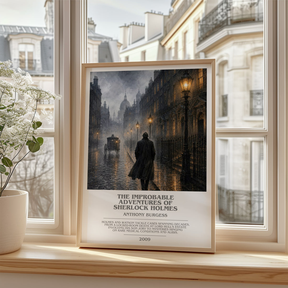 The Improbable Adventures of Sherlock Holmes bookish poster colour and style options – Anthony Burgess book art