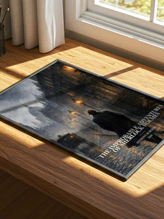 The Improbable Adventures of Sherlock Holmes watercolour book poster framed on wall – mystery wall art