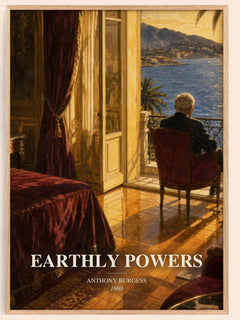 Earthly Powers watercolour book poster by Anthony Burgess – framed literary art print