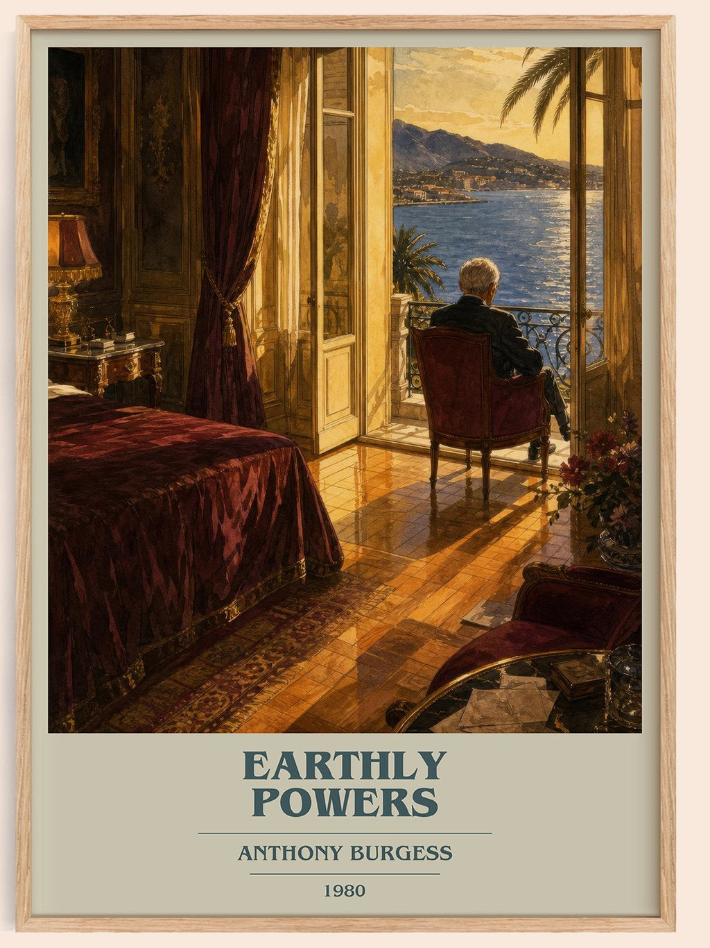 Earthly Powers book cover book poster by Anthony Burgess – framed literary art print