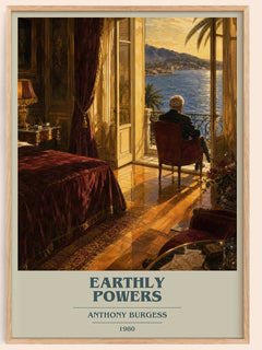 Earthly Powers book cover book poster by Anthony Burgess – framed literary art print