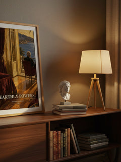 Earthly Powers watercolour print on bookshelf – Anthony Burgess fan gift