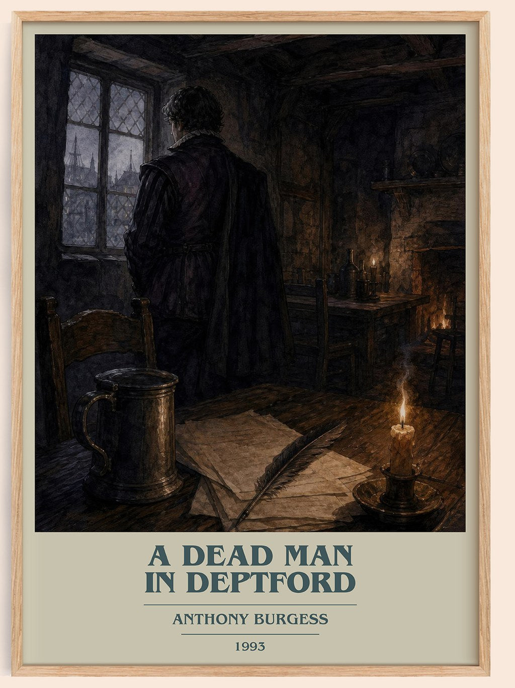 A Dead Man in Deptford book cover book poster by Anthony Burgess – framed literary art print