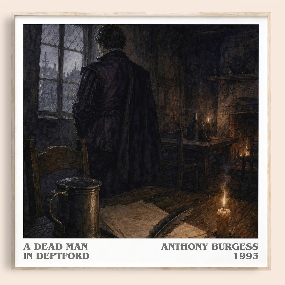 A Dead Man in Deptford literary book poster by Anthony Burgess – framed literary art print