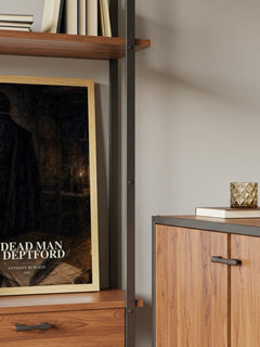 A Dead Man in Deptford book watercolour illustration paper finish options – matte satin gloss