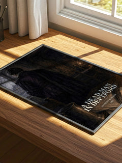 A Dead Man in Deptford watercolour book poster framed on wall – historical fiction wall art