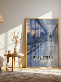 If You Could See the Sun watercolour print in frame leaning in hallway – young adult wall art