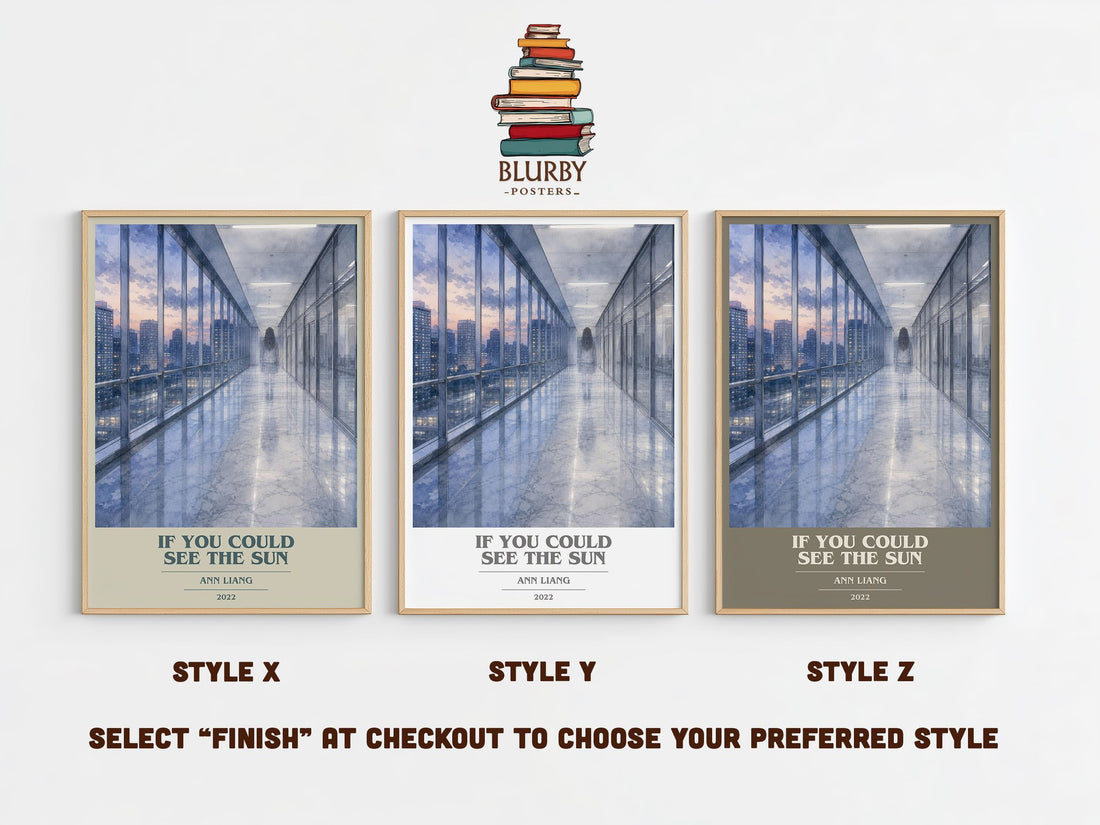 If You Could See the Sun book cover print in frame leaning in hallway – young adult wall art (mockup)