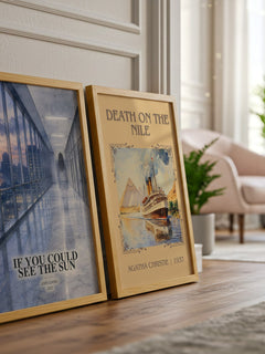 If You Could See the Sun watercolour print framed by window – literary home decor