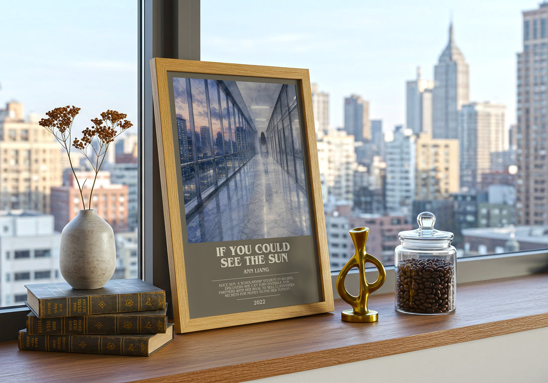If You Could See the Sun bookish print framed by window – literary home decor