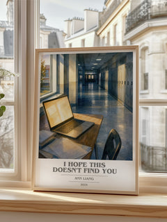 I Hope This Doesn't Find You book cover poster colour and style options – Ann Liang book art