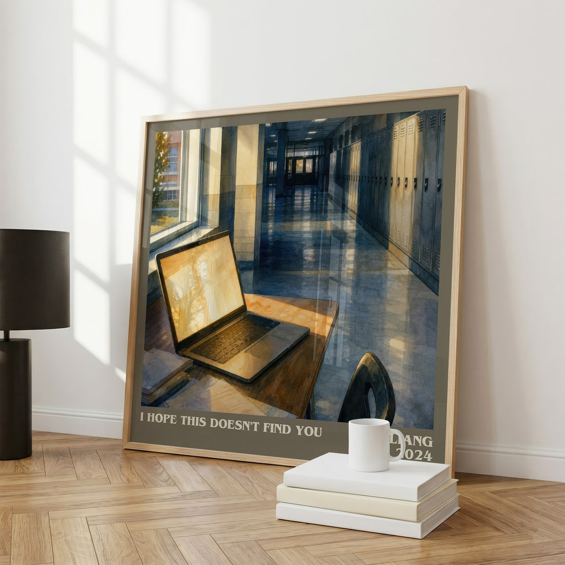 I Hope This Doesn't Find You literary print framed by window – literary home decor