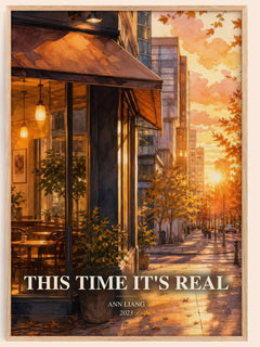 This Time It's Real watercolour book poster by Ann Liang – framed literary art print