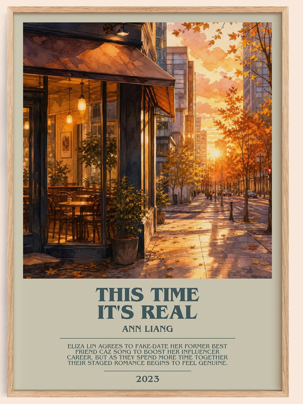 This Time It's Real bookish book poster by Ann Liang – framed literary art print