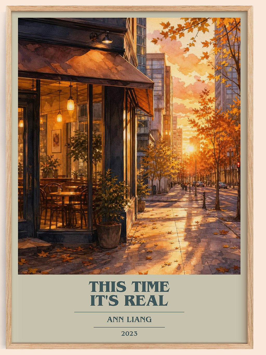 This Time It's Real book cover book poster by Ann Liang – framed literary art print