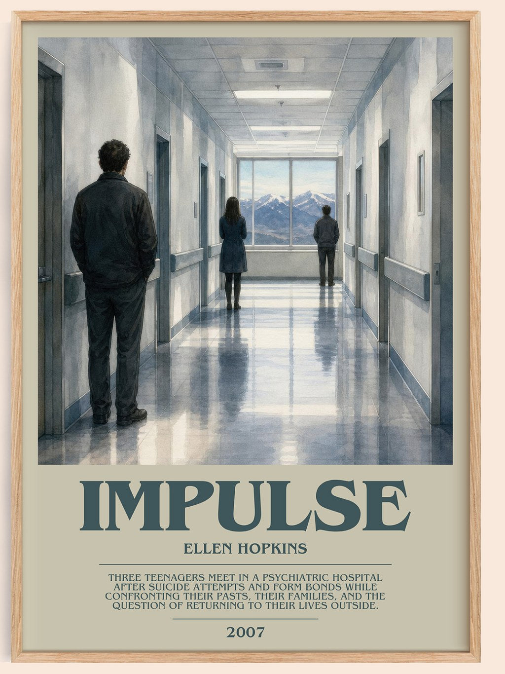 Impulse bookish book poster by Ellen Hopkins – framed literary art print