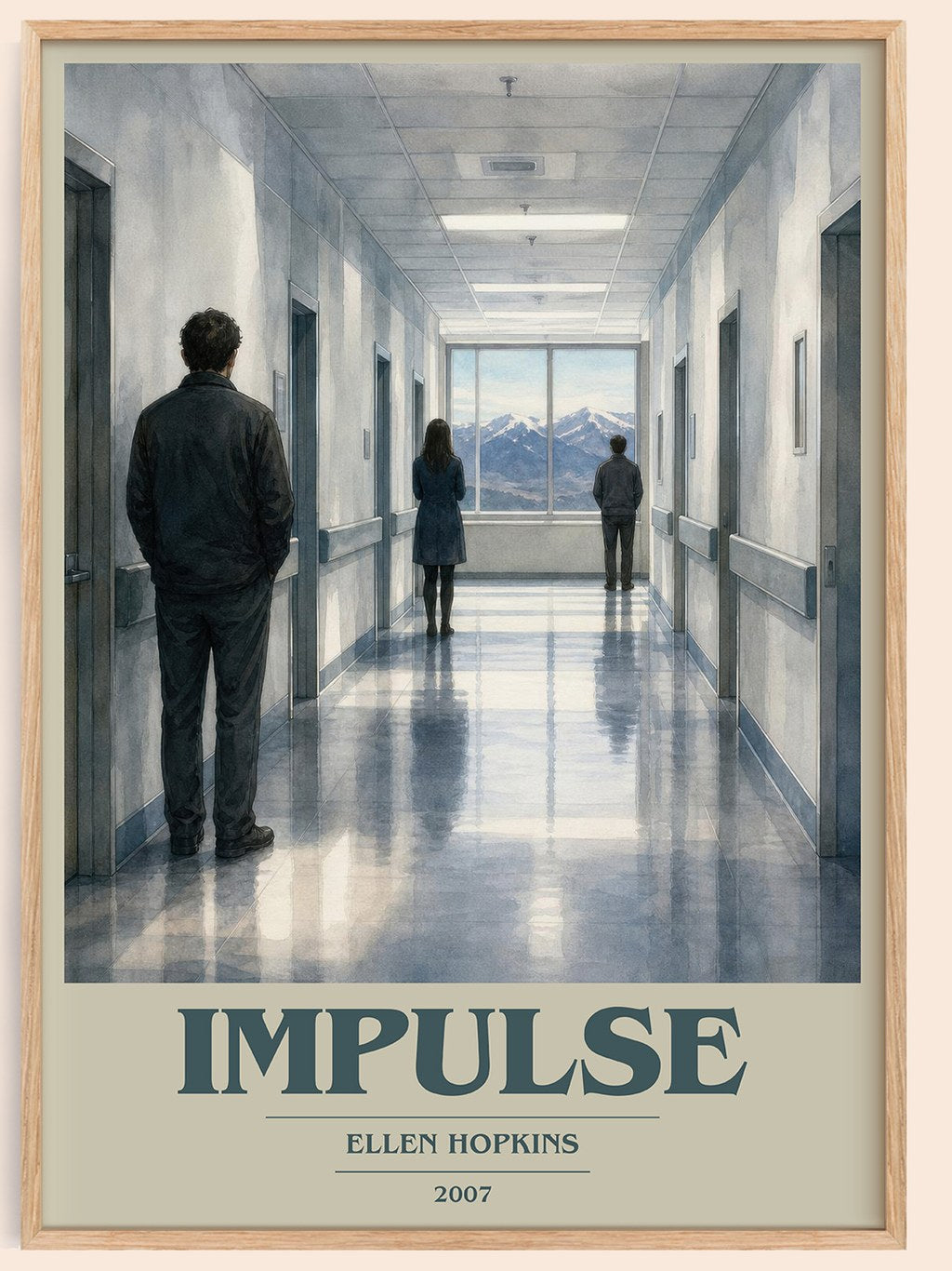 Impulse book cover book poster by Ellen Hopkins – framed literary art print