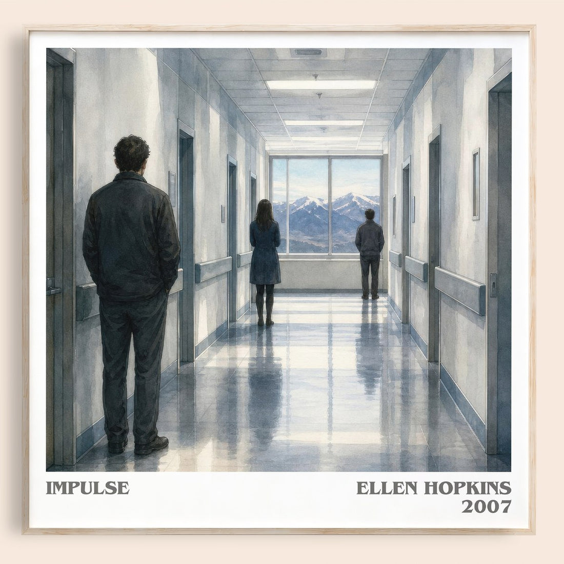 Impulse literary book poster by Ellen Hopkins – framed literary art print