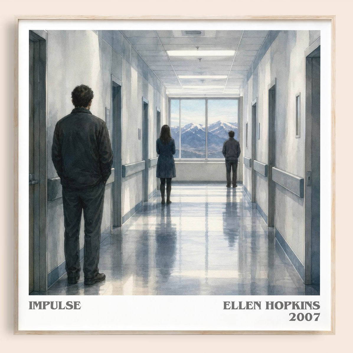 Impulse literary book poster by Ellen Hopkins – framed literary art print