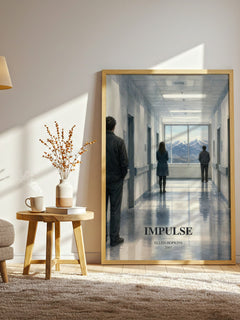 Impulse watercolour print in frame leaning in hallway – young adult wall art