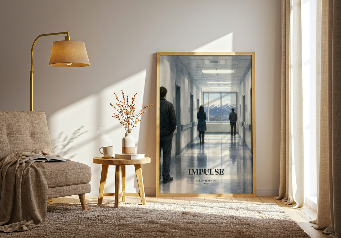 Impulse watercolour print in frame leaning in hallway – young adult wall art