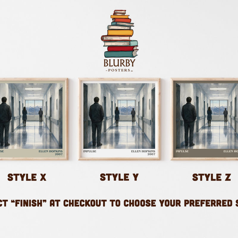 Impulse literary print in frame leaning in hallway – young adult wall art