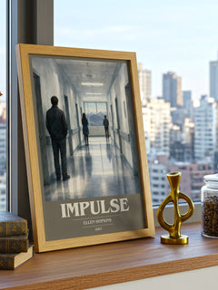 Impulse book cover print framed by window – literary home decor