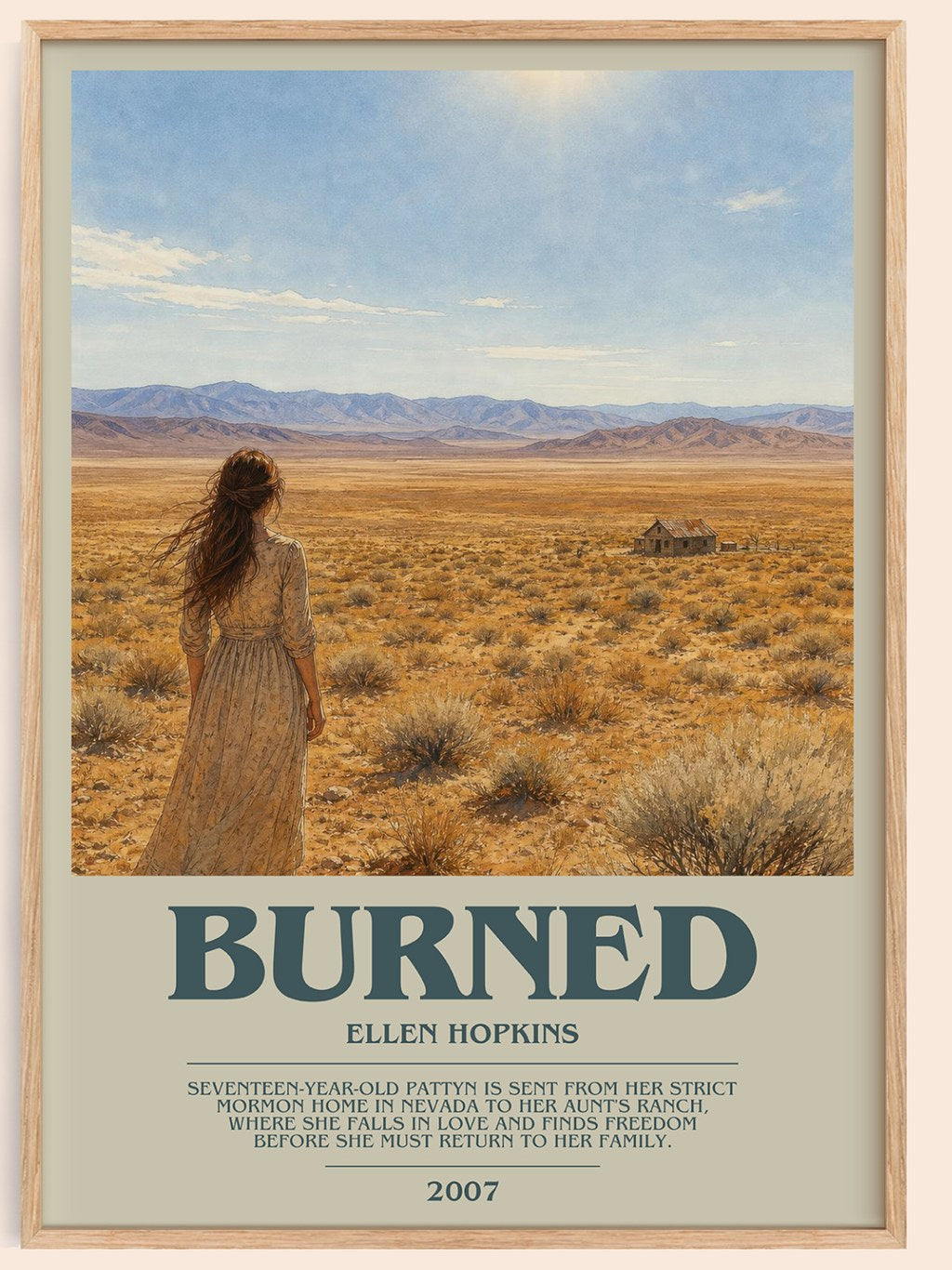 Burned bookish book poster by Ellen Hopkins – framed literary art print