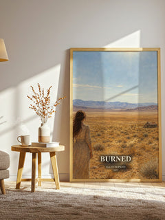Burned watercolour print in frame leaning in hallway – young adult wall art