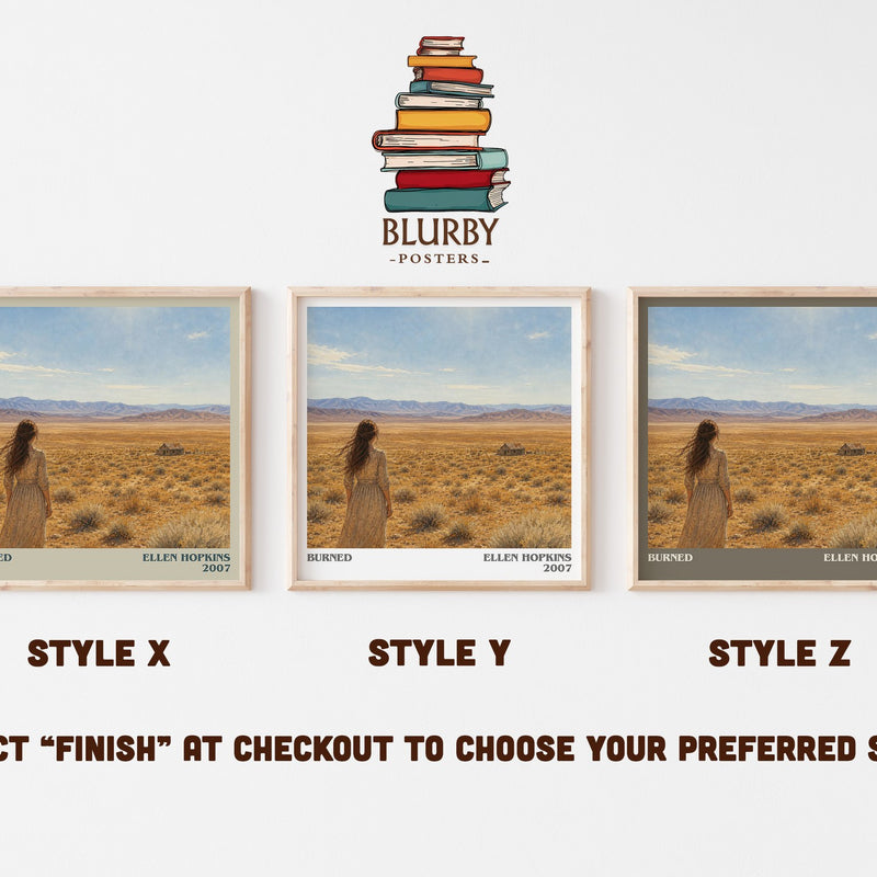 Burned literary print in frame leaning in hallway – young adult wall art