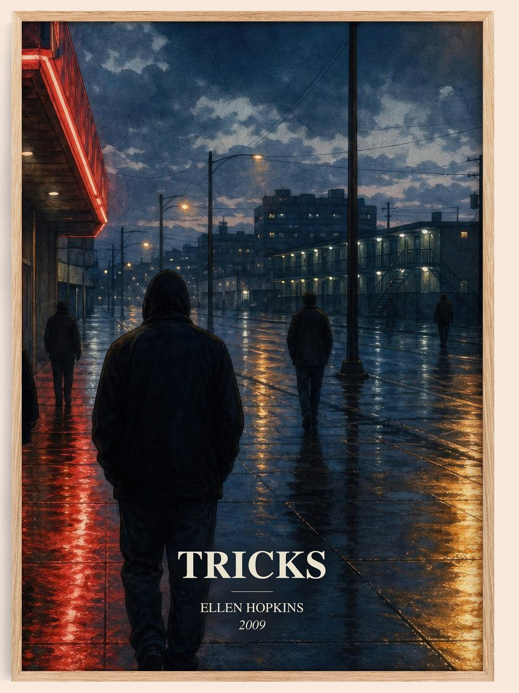 Tricks watercolour book poster by Ellen Hopkins – framed literary art print